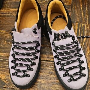 Lavender Suede Lace-Up Sneakers with Black Trim Two Thousand Never 7